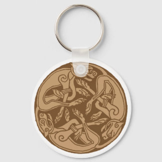Porte-clés Celtic pattern with dogs - brown