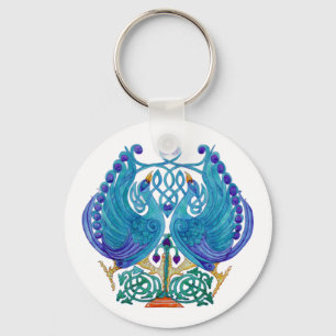 Porte-clés Celtic Peacocks Classic Button Porte - clé