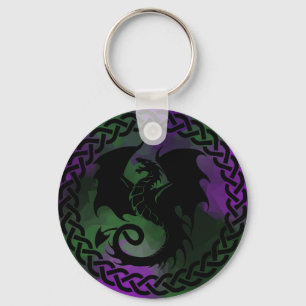 Porte-clés CelticCircleDragonPurpleGreen