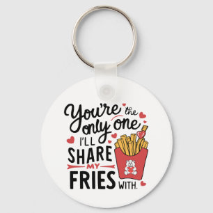 Porte-clés Celui que je partagerai Mes Fries avec des Valenti