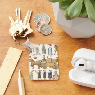 Porte-clés Cendrillon, Jouets Vintages en papier victorien