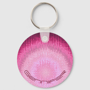 Porte-clés cercle Abstrait vitrage texture rose.