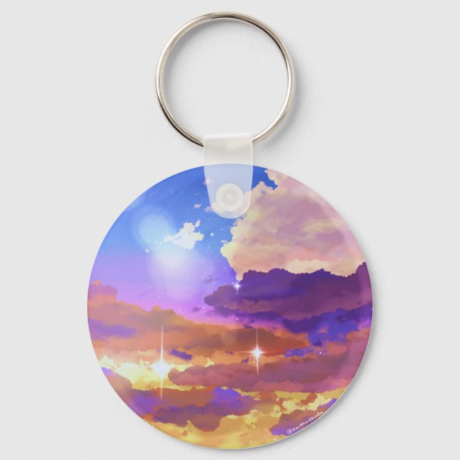 Porte-clés cercle ciel de coucher de soleil vibran (Recto)