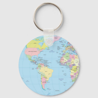 Porte-clés Cercle clé avec carte du monde