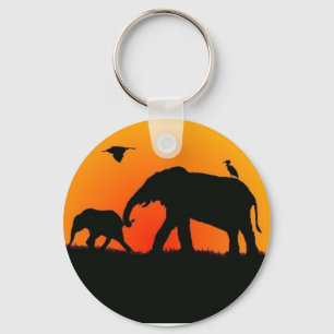 Porte-clés Cercle clé de la faune du coucher du soleil