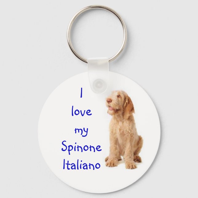 Porte-clés Cercle clé - "J'aime mon Spinone Italiano". (Recto)