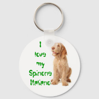 Porte-clés Cercle clé - "J'aime mon Spinone Italiano".