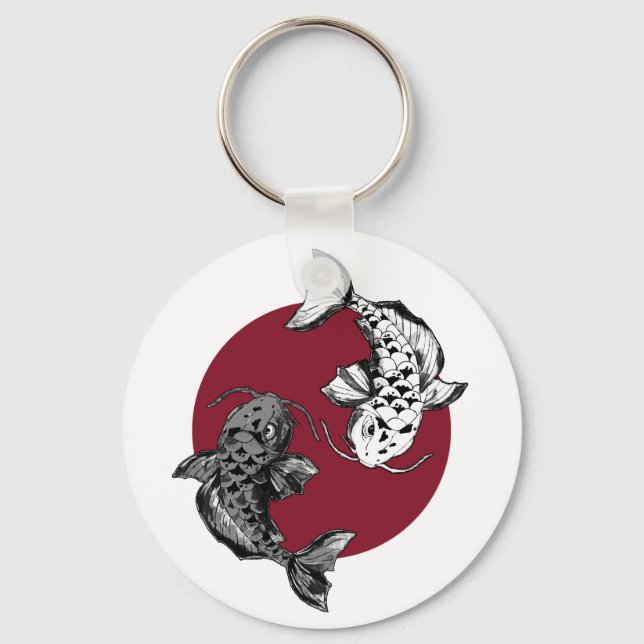 Porte-clés Cercle de carpes koï japonaises (Recto)