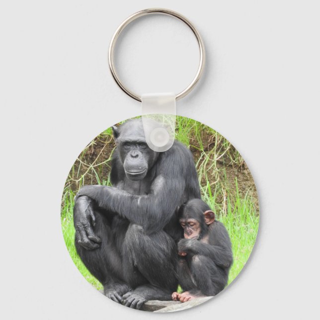 Porte-clés Cercle de clé de chimpanzé (Recto)