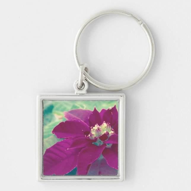 Porte-clés Cercle de clé de Poinsettia (Devant)