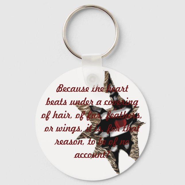 Porte-clés Cercle de clé du coeur animal (Recto)