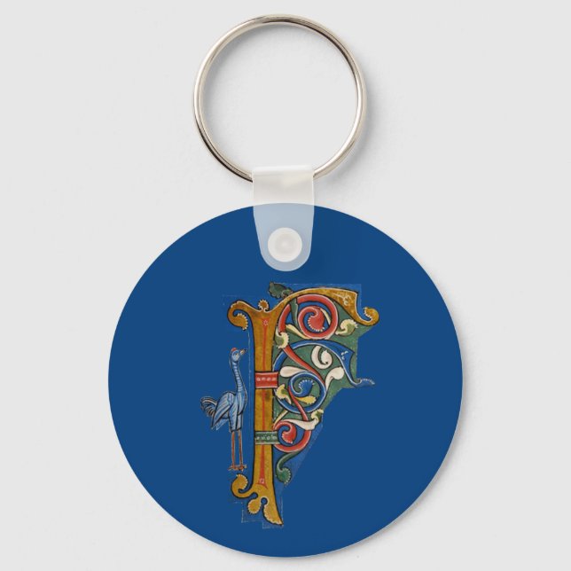 Porte-clés Cercle de clé F initiale éclairée (Recto)