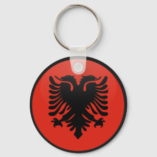 Porte-clés Cercle de drapeau de qualité de l'Albanie