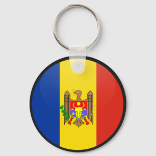 Porte-clés Cercle de drapeau de qualité Moldavie