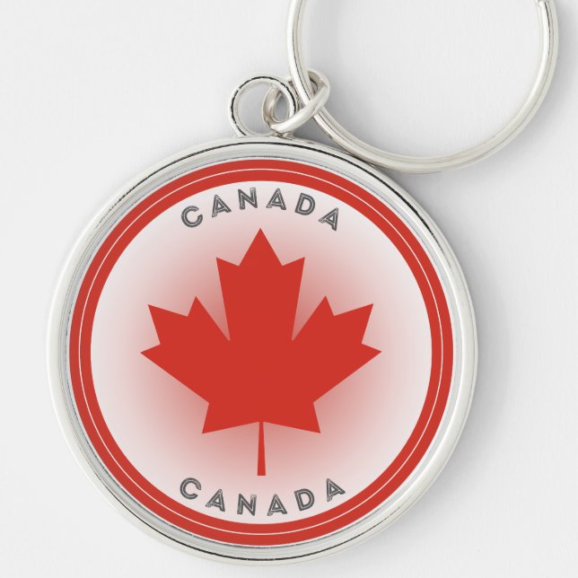 Porte-clés Cercle de feuille d'érable du Canada (Devant)