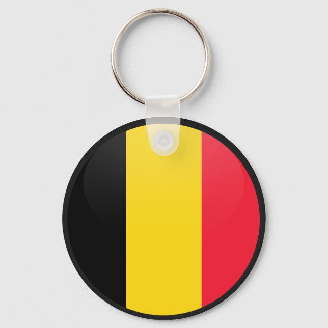 Porte-clés Cercle Drapeau de qualité Belgique (Recto)