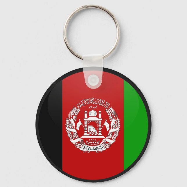 Porte-clés Cercle du drapeau de la qualité de l'Afghanistan (Recto)