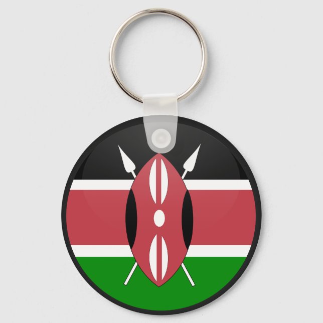 Porte-clés Cercle du drapeau de qualité Kenya (Recto)