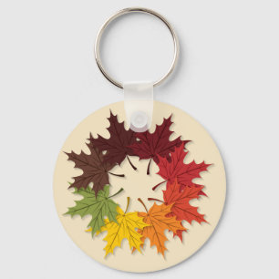 Porte-clés Cercle feuille