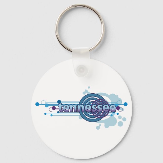 Porte-clés Cercle Graphique Bleu Tennessee Porte - clé (Recto)