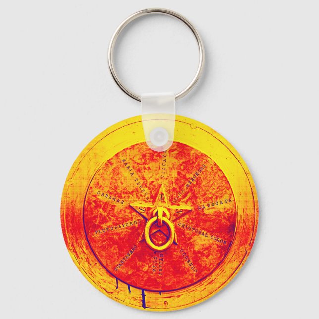 Porte-clés Cercle Grunge Abstrait n Porte - clé étoile (Recto)