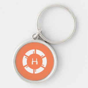 Porte-clés Cercle SciFi Futuriste Avec Corail Monogramme Pers