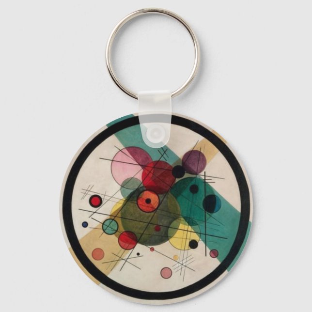 Porte-clés Cercles Abstraits Kandinsky dans un cercle (Recto)