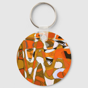 Porte-clés Cercles d'automne lumineux : motif abstrait.