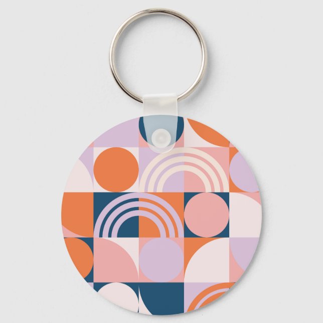 Porte-clés Cercles du milieu du siècle : Motif géométrique (Recto)