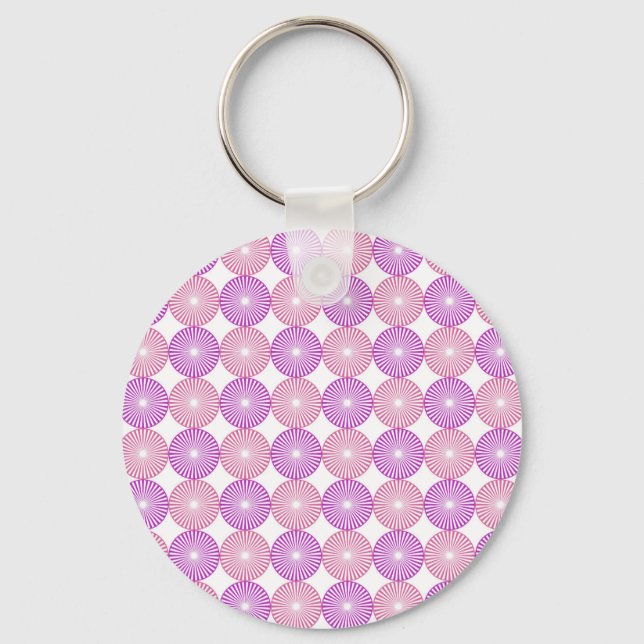 Porte-clés Cercles rose et violet motif (Recto)