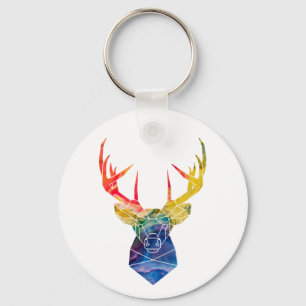 Porte-clés Cerf à l'aquarelle