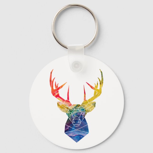 Porte-clés Cerf à l'aquarelle     (Recto)
