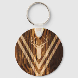 Porte-clés Cerf de Boho sur bois rustique