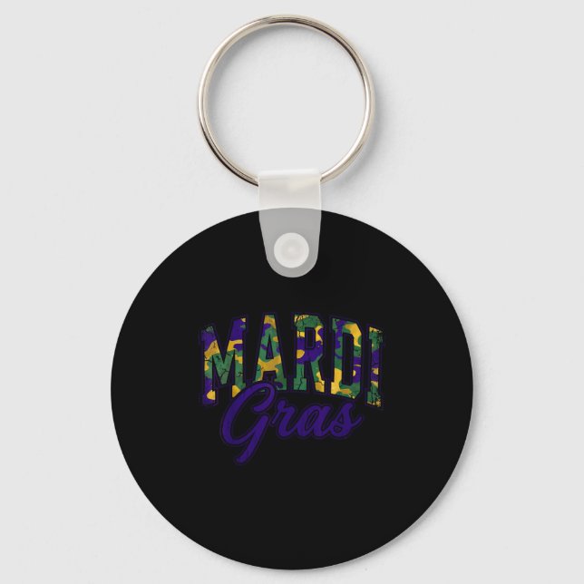 Porte-clés Cerf de chasse Camo Mardi Gras (Recto)