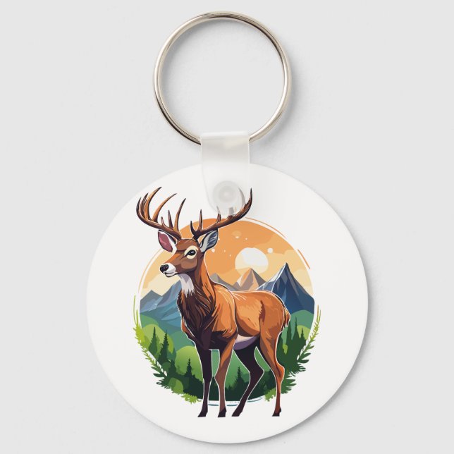 Porte-clés Cerf rouge (Recto)