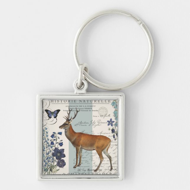 Porte-clés cerf vintage moderne (Devant)