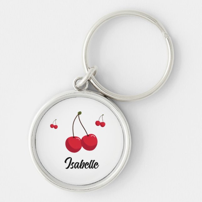 Porte-clés Cerise rouge personnalisée (Devant)