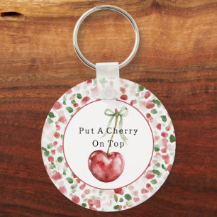 Porte-clés Cerise Rouge Pomme Vert Pétales