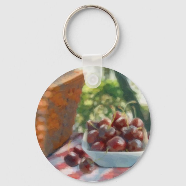 Porte-clés Cerises et panier de pique-nique (Recto)