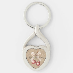 Porte-clés Cerises Rouges Pailletées Or