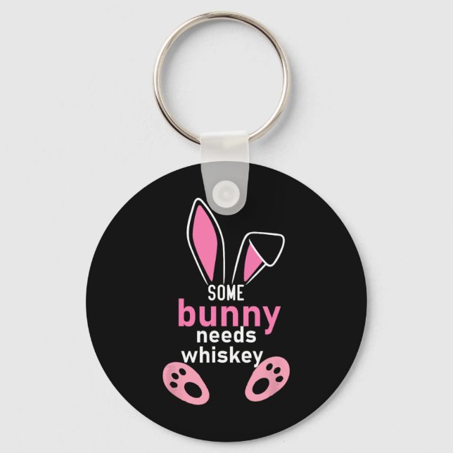 Porte-clés Certains Bunny Ont Besoin De Whiskey (Recto)