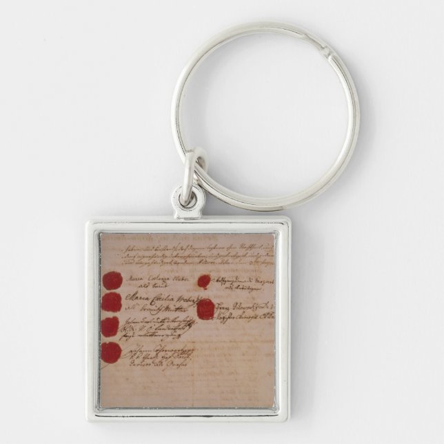Porte-clés Certificat de mariage de Wolfgang, de Mozart et de (Devant)