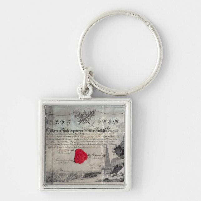 Porte-clés Certificat maçonnique, 1785 (Devant)