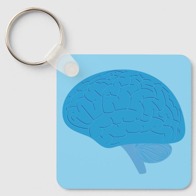 Porte-clés Cerveau Bleu (Recto)