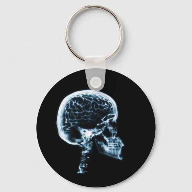 PORTE-CLÉS CERVEAU JUMEAU X-RAY - BLEU (Recto)