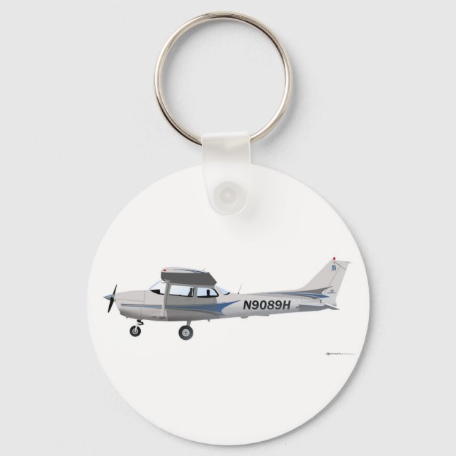 Porte-clés Cessna 172 Skyhawk Blue (Recto)