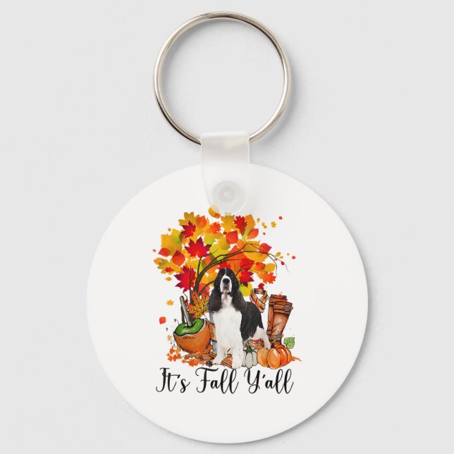 Porte-clés C'est automne Y'all Springer Spaniel Dog Halloween (Recto)