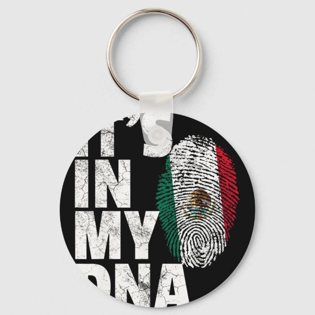 Porte-clés C'est Dans Mon Adn Drapeau Mexicain Du Mexique Cin (Recto)