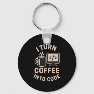 Porte-clés C'est drôle qu'il transforme le café en code