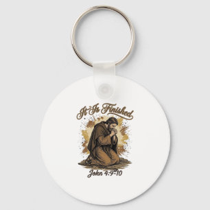 Porte-clés C'est Fini Verset Biblique Vintage Chemise Chrétie